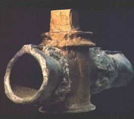 Ancient lead roman water-valve